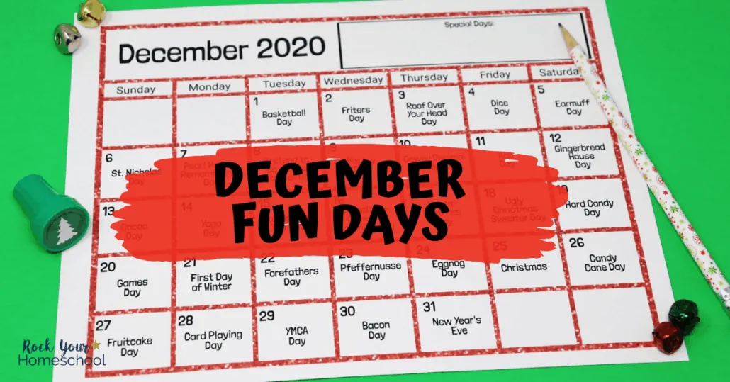 Enjoy delightful fun days & activities this December with kids using these free printable calendar.