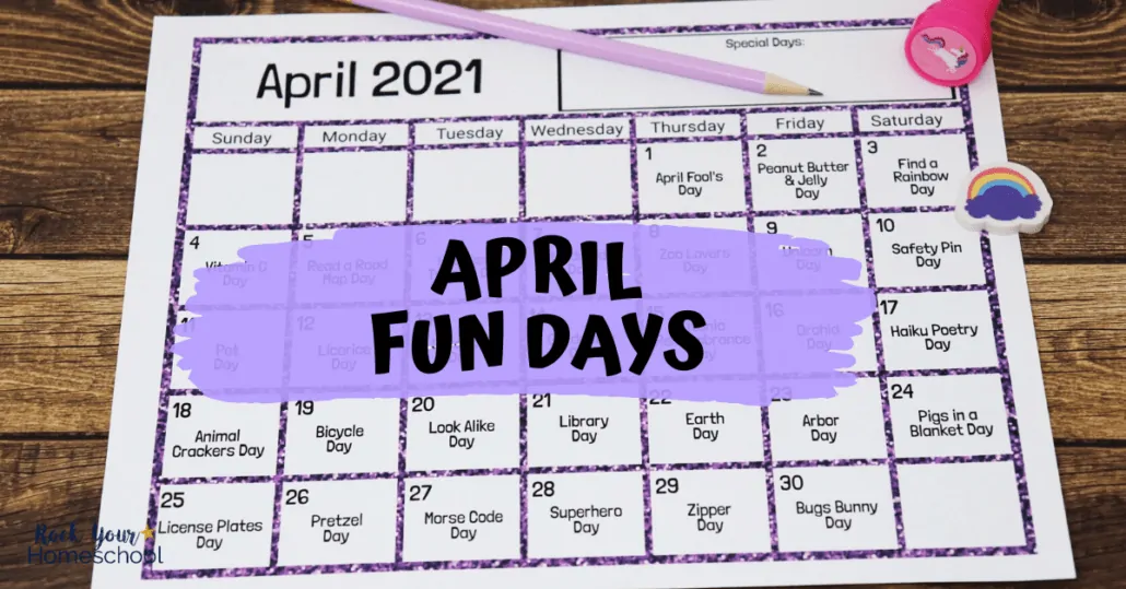Have a blast with your kids using this awesome April Fun Days & Activities Calendar.
