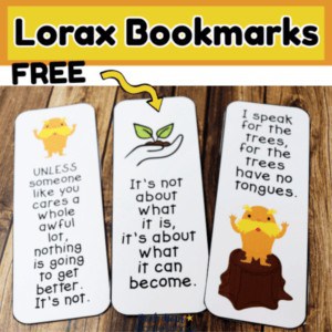 free printable Lorax bookmarks