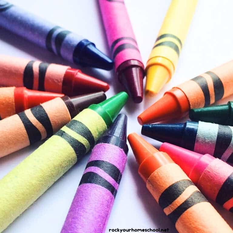 Crayons in a circle feature these crayon activities.