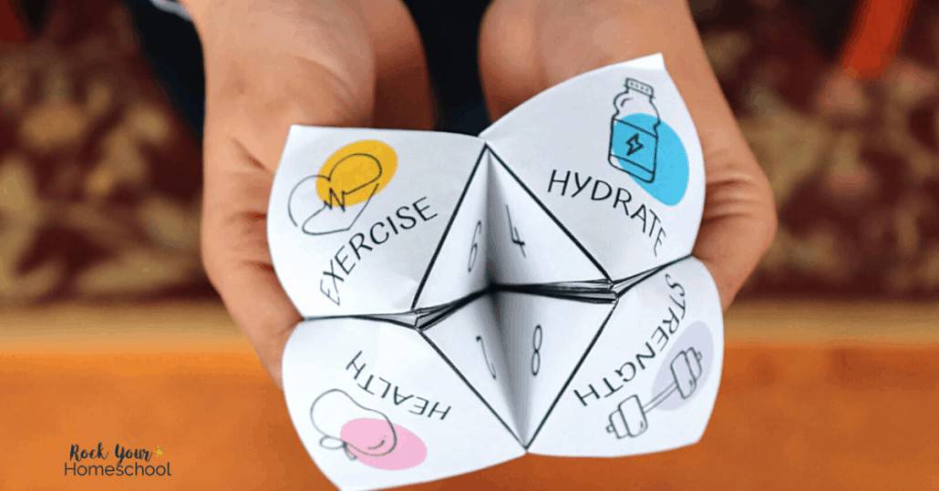 Your kids will love this unique way to have fitness fun. The cootie catcher part give it a hands-on touch.