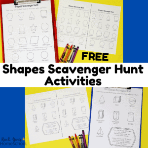 Enjoy simple math fun with these free shapes scavenger hunt printables.