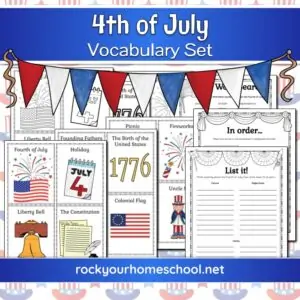 Boost your Fourth of July learning fun with kids using this mini-unit study, including cool vocabulary activities.