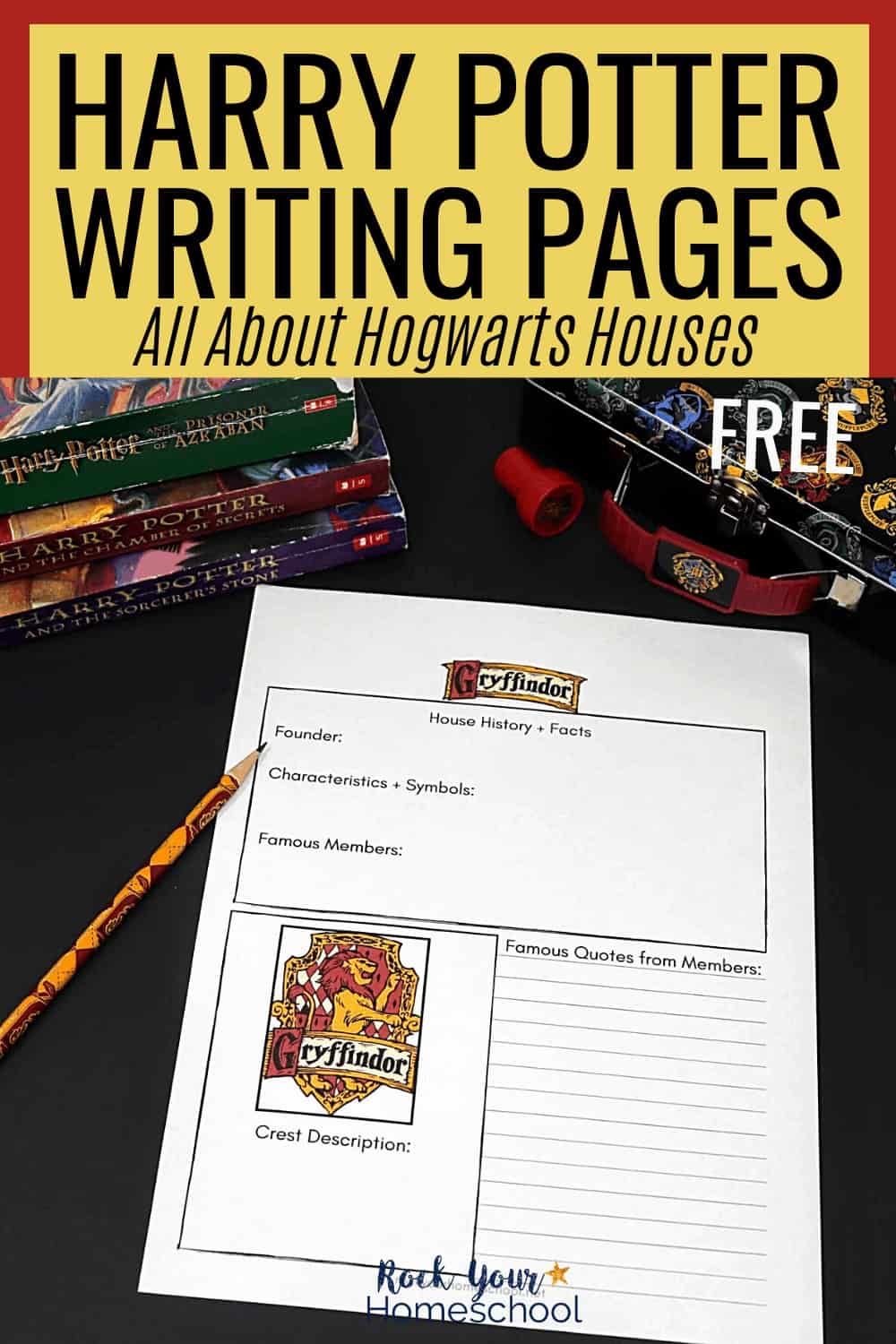 All About Hogwarts Houses: Free Harry Potter Writing Pages