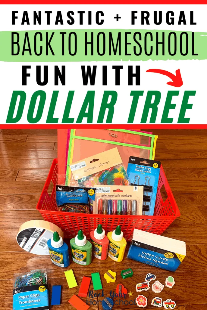 Dollar Tree school and office supplies like index cards, erasers, paper clips, &amp; more to feature the fantastic &amp; frugal back to homeschool fun you can have by stocking up with Dollar Tree