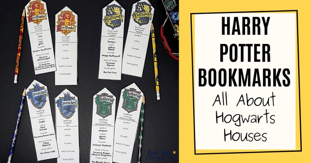 Add a touch of magic to your reading fun with these free Harry Potter bookmarks featuring Hogwarts Houses.