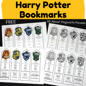 These free Harry Potter bookmarks featuring Hogwarts Houses are fantastic for reading fun.