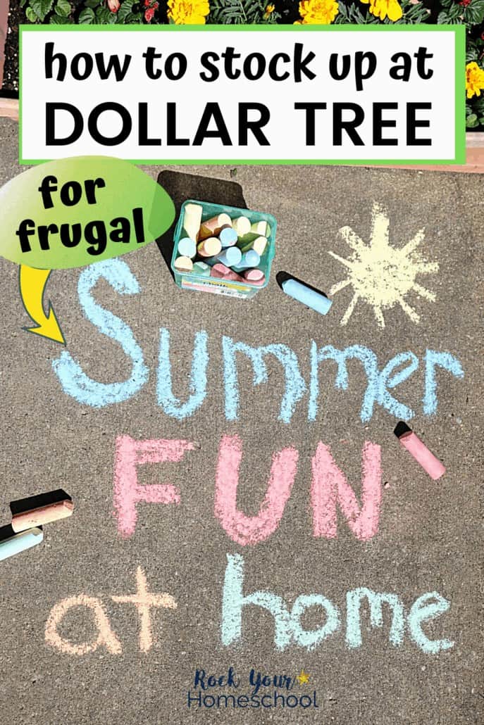 Summer Fun at Home with sun done in sidewalk chalk to feature all the creative & frugal summer fun you can enjoy this summer