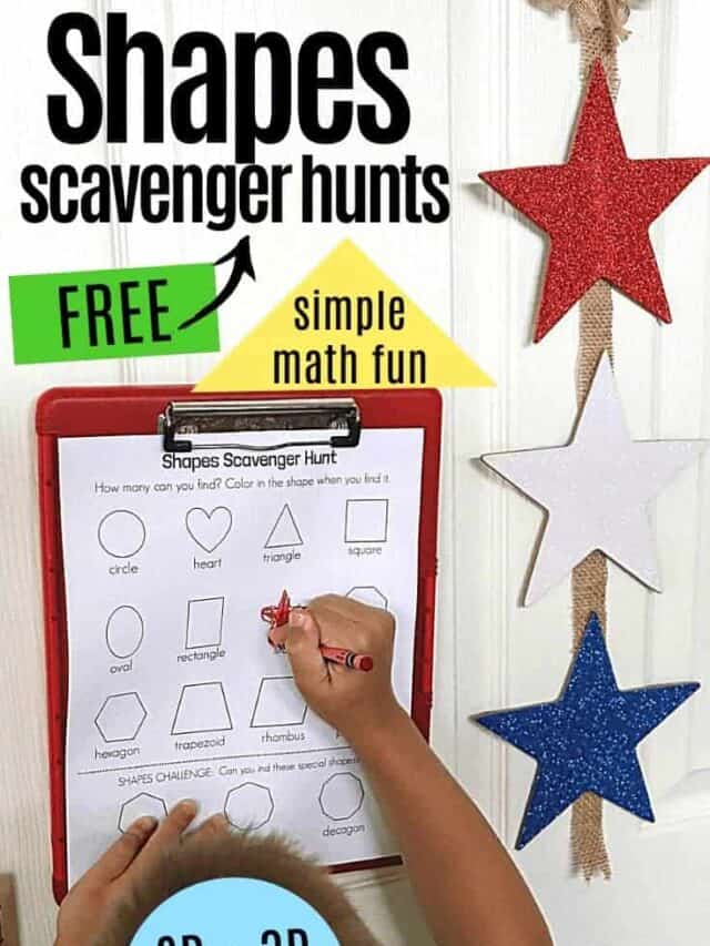 Free Shapes Scavenger Hunt Printables for Simple Math Fun Story