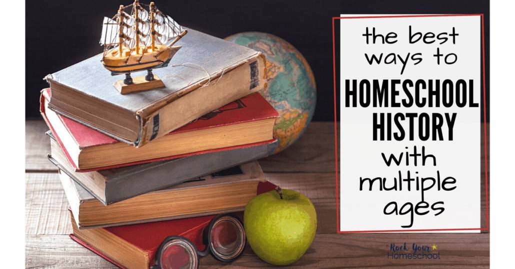 You'll love these creative tips & ideas for how to homeschool history with multiple ages. Fantastic ways to save time, money, & your sanity!