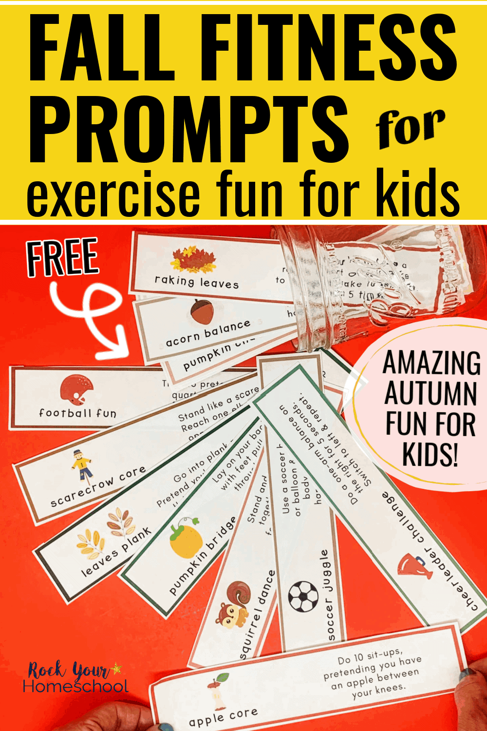 Free Fall Fitness Prompts for Fun Exercises for Kids