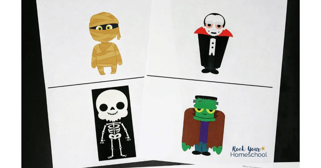 It's so easy to make these free Halloween toilet paper roll figures.