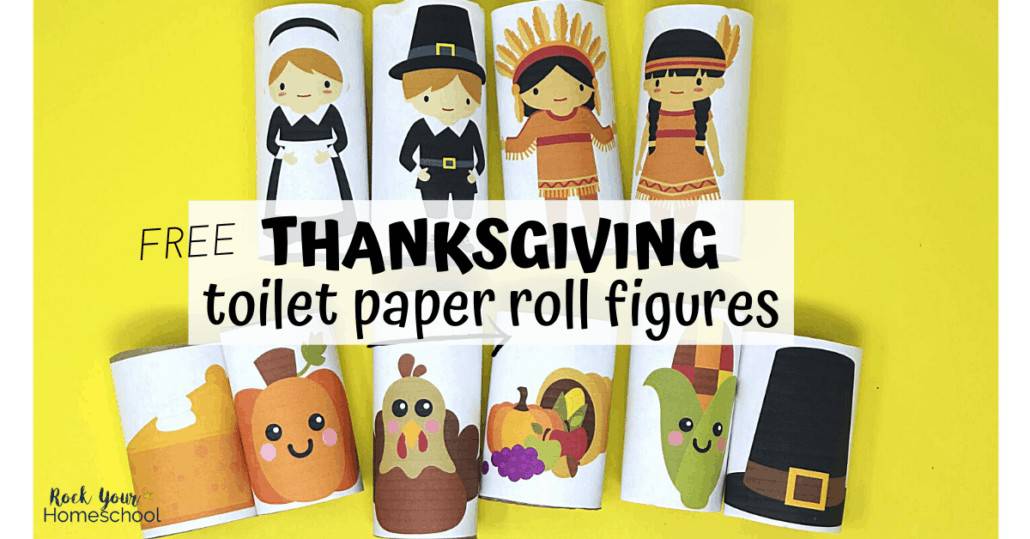 Your kids will have so much hands-on fun with these free Thanksgiving toilet paper roll figures.