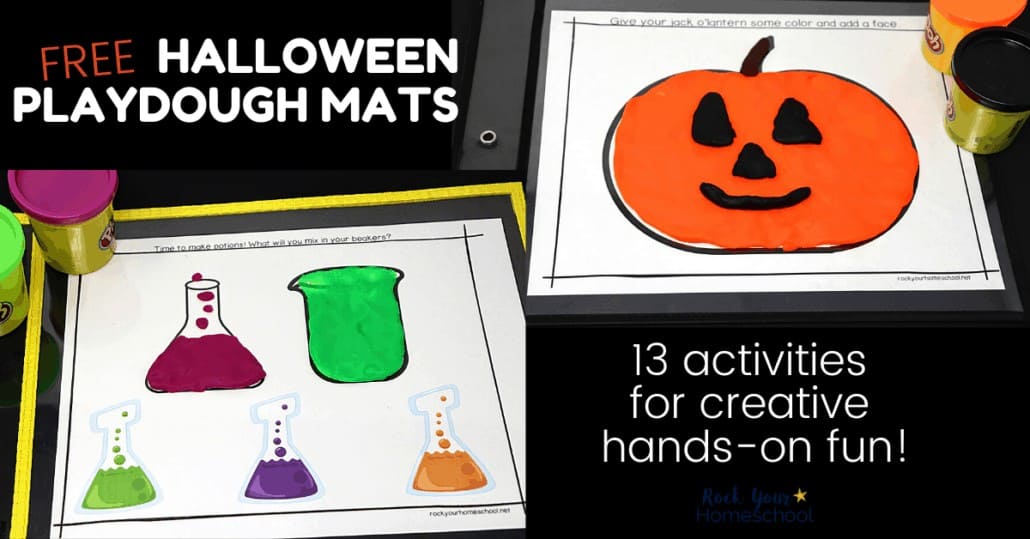 Get ready for an amazing Halloween with this free set of playdough mats for creative hands-on fun.