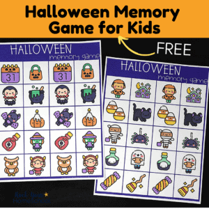 This free Halloween memory game is a simple yet fun holiday activity to enjoy with your kids.