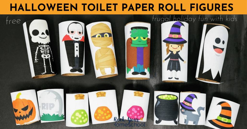 Enjoy easy & frugal holiday fun with your kids with this free Halloween toilet paper roll figures set.