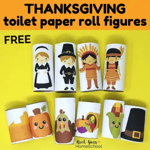 These Thanksgiving toilet paper roll figures are marvelous for creative holiday fun with kids.