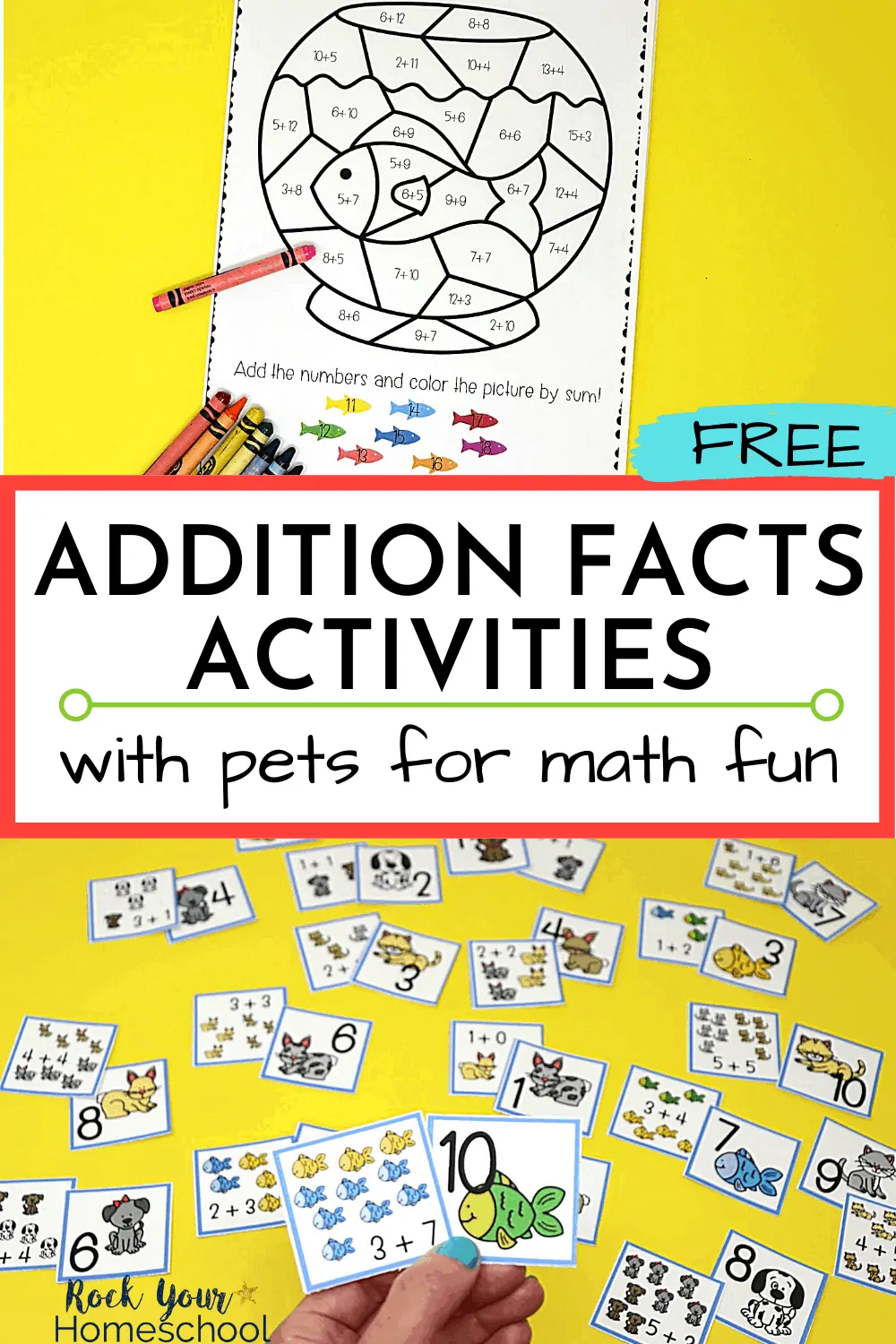 Free Addition Facts with Pets for Fantastic Math Fun