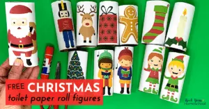 These free Christmas toilet paper roll figures are amazing for frugal holiday fun for kids. Get creative ideas for using and make this holiday season special.