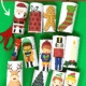 Woman holding reindeer Christmas toilet paper roll figure with other Christmas toilet paper roll figures in the background to feature the amazing holiday fun your kids will have with this free printable set