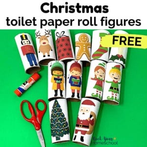 This free set of Christmas toilet paper roll figures is excellent for frugal holiday fun for kids.