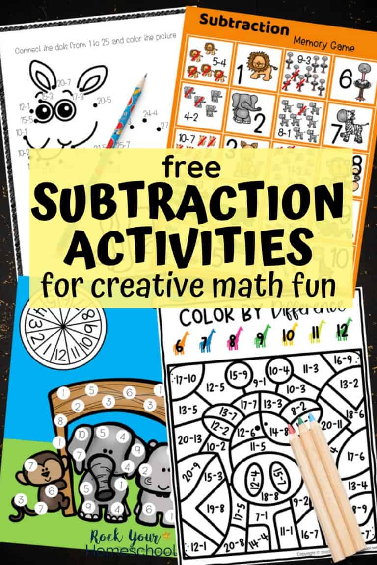 Subtraction connect the dots, memory game, roll-and-cover, and color by difference to feature how these 4 creative subtraction activities featuring cute zoo animals are amazing ways to make math fun