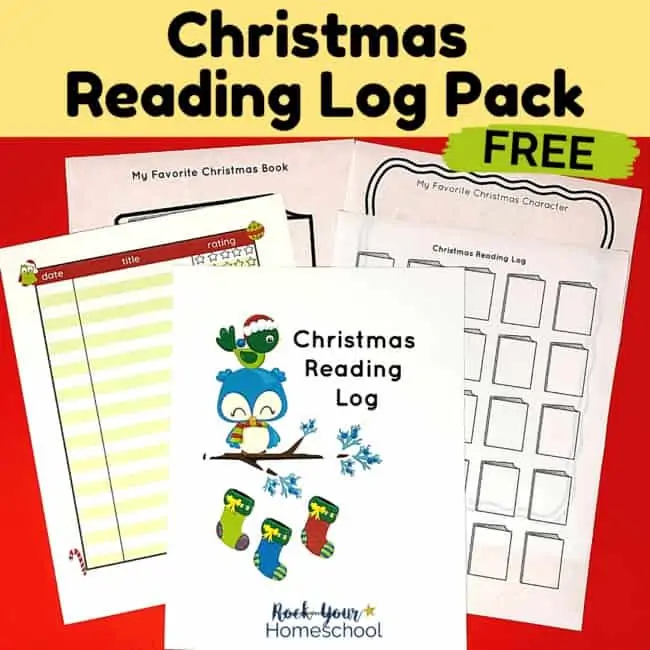 free printable Christmas reading log pack