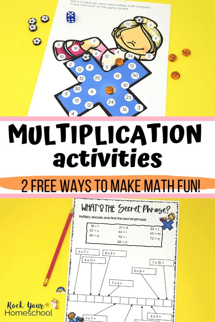 Multiplication game and decoding activity to feature the excellent math fun your kids will have practicing basic math facts with these 2 free multiplication activities