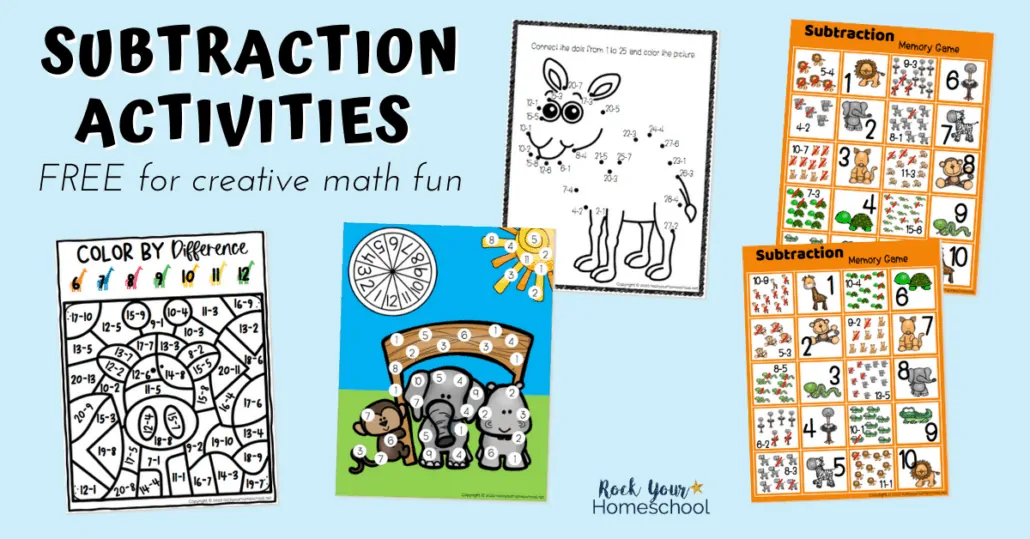Easily make math fun with these 4 free creative subtraction activities.