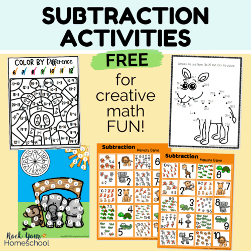 Your kids will love practicing subtraction facts with these 4 free subtraction activities for creative math fun.