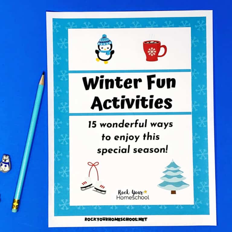 Cover of Winter Fun Activities bundle for printable ways to have fun with kids this season.
