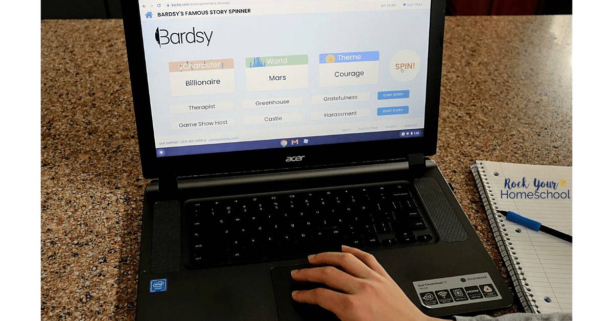 This Story Spinner is an awesome tool from Bardsy Homeschool that makes teaching creative writing exciting & fun.