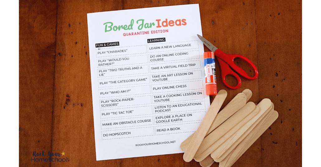 it's so simple to make these bored jar ideas wood craft sticks. Great ways to keep your kids busy & happy!