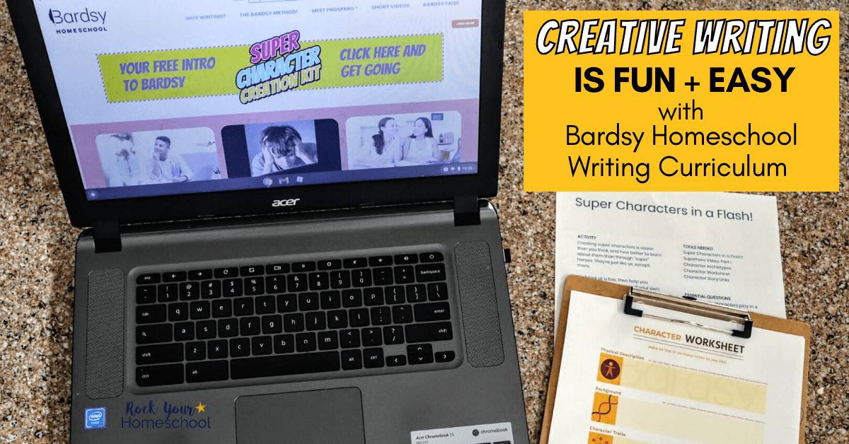 This free Super Character Development kit from Bardsy Homeschool writing curriculum is a fantastic way to check out how you can make teaching creative writing easy and fun.