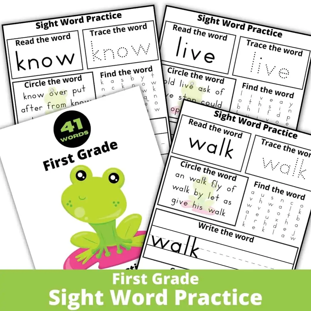 First Grade Sight Word Practice Worksheets