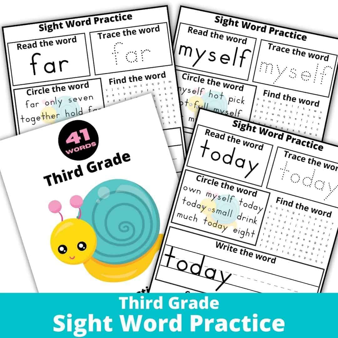 Third Grade Sight Word Practice Worksheets