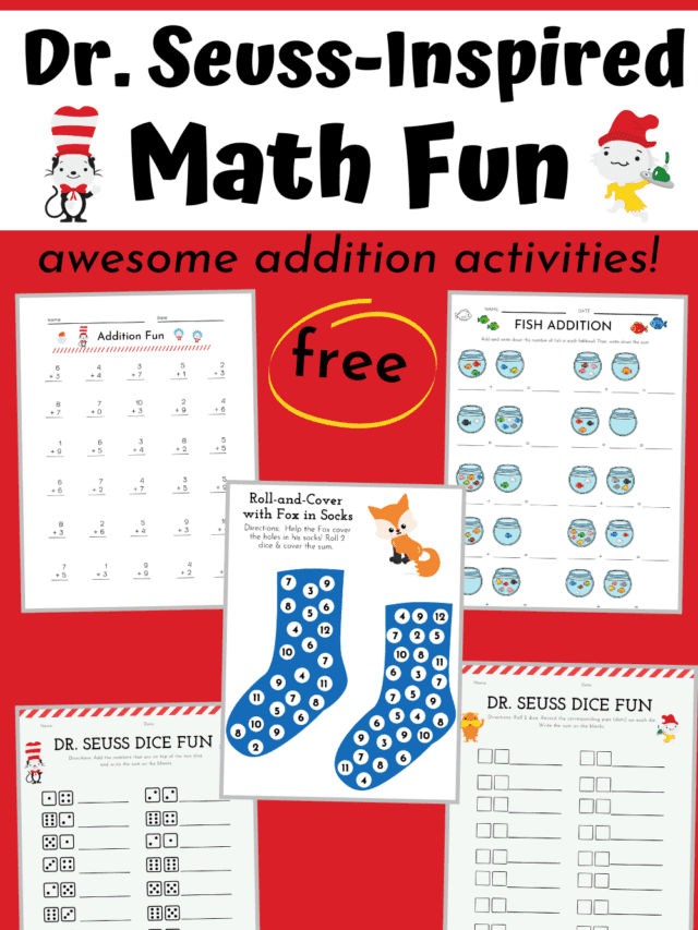 4 Free Dr. Seuss Worksheets for Fantastic Addition Fun Story