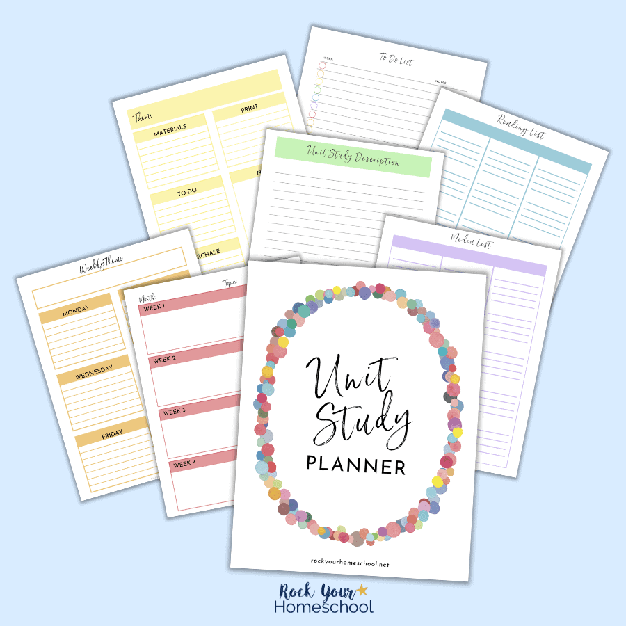 This Free Homeschool Unit Study Planner will help you get a simple and successful start to your homeschool unit studies.