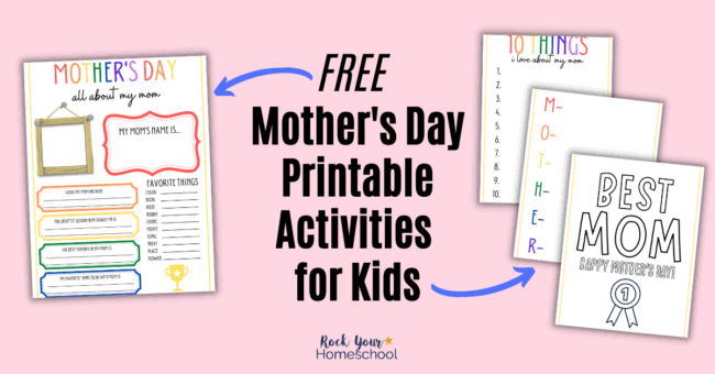 Free Mother's Day Printables for Fun Activities for Kids