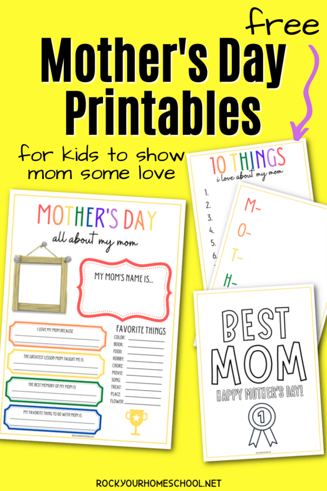 Free Mother's Day Printables for Fun Activities for Kids