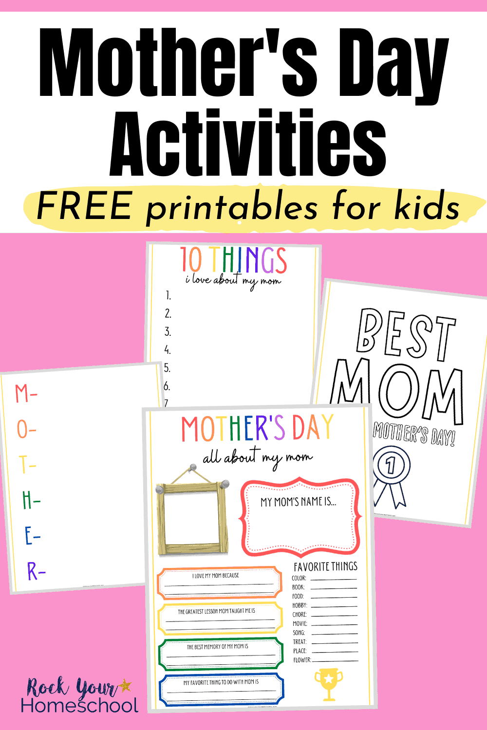 Free Mother's Day Printables for Fun Activities for Kids