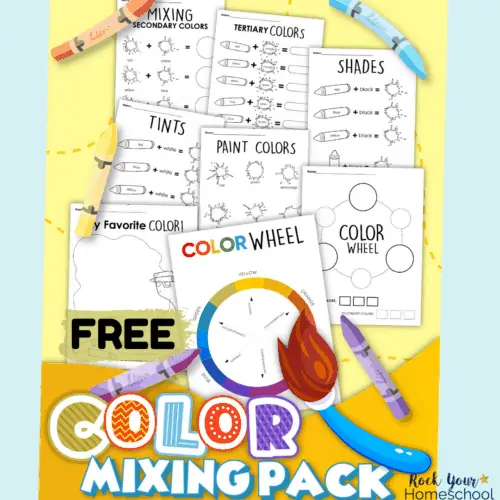 This free color mixing pack is a perfect activity for art fun for kids.