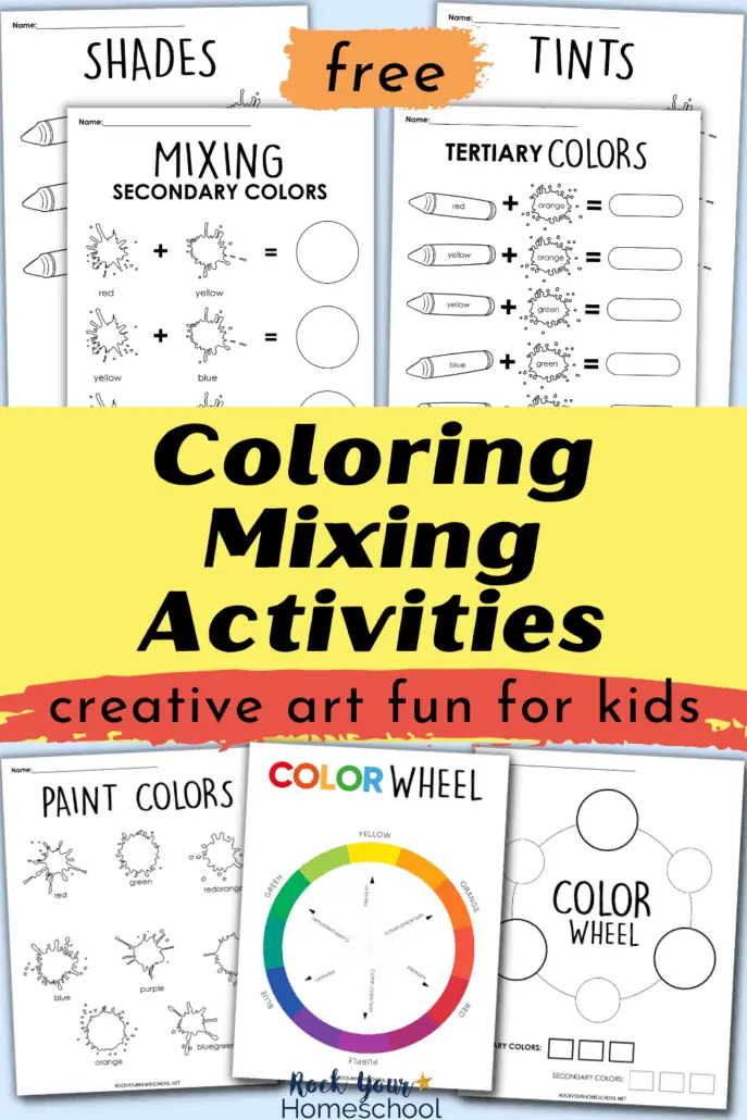 Coloring mixing activities to feature the amazing art fun your kids will have with these free art worksheets