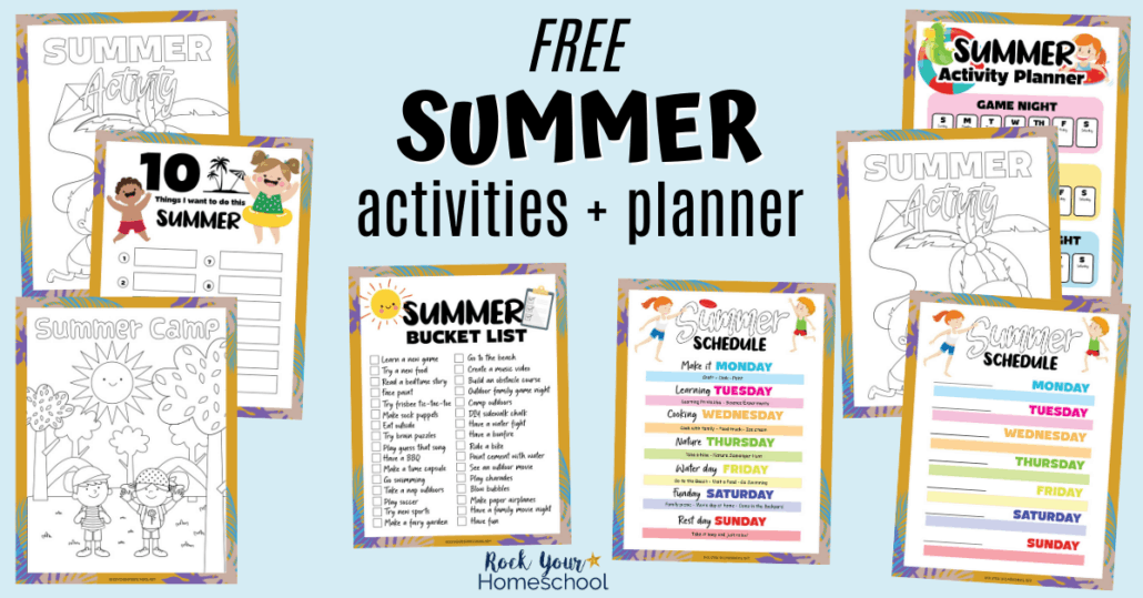 Get this free pack of fun summer activities for kids planner & more to prepare for & enjoy special summer fun.