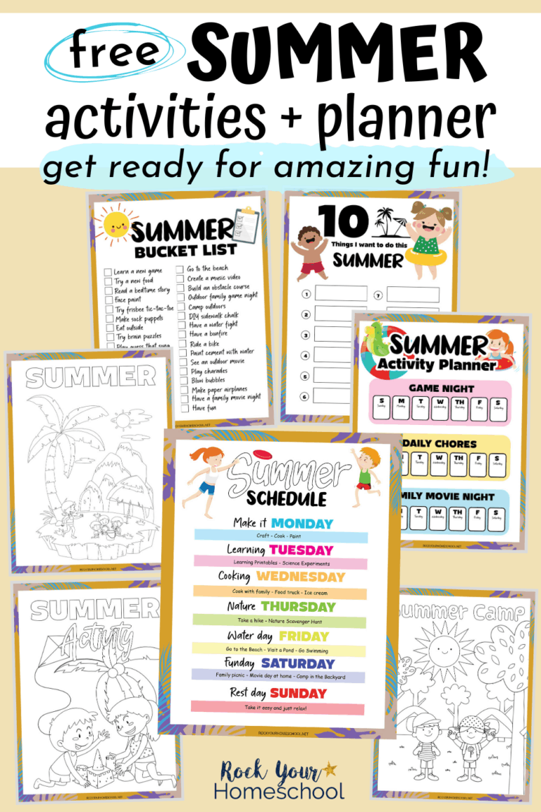 Summer activities planner, lists, & coloring pages to feature how you can use this free pack of fun summer activities for kids planner to prepare for and enjoy special summer fun