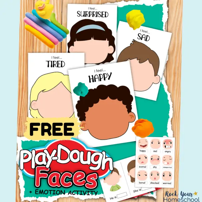 This free pack of playdough emotions activities pack is an amazing way to help your kids learn all about feelings.