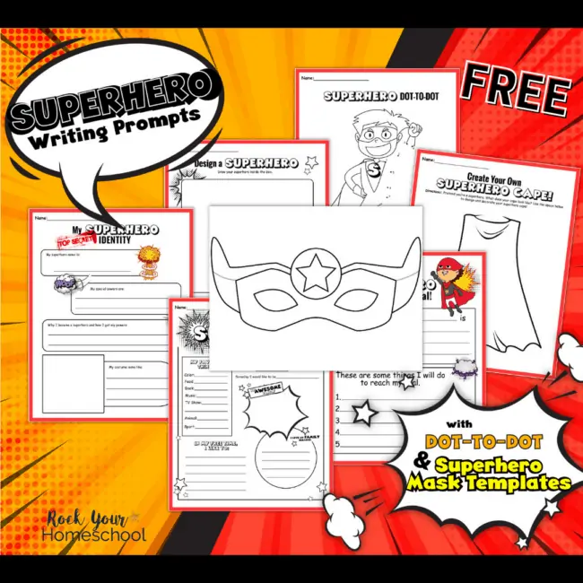 Get this free superhero writing prompts and activities pack for wonderful learning fun with your kids.