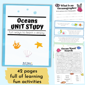 This oceans unit study is an outstanding way to enjoy creative learning fun with your kids. Enjoy super fun learning activities in a variety of subjects.