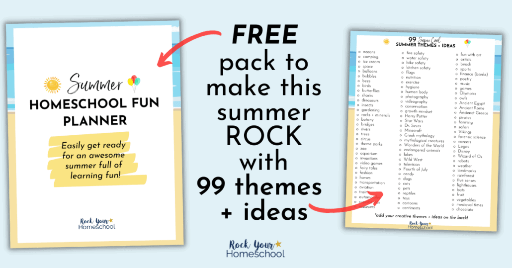 Get ready for a summer full of fantastic learning fun! This FREE summer homeschool fun activities planner pack has 20 pages to help you plan and prepare for super cool learning themes and more.