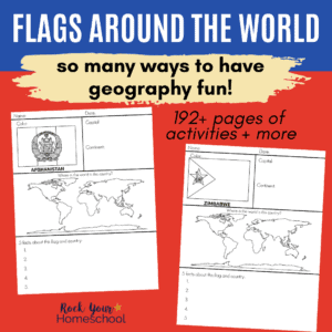 Flags Around the World set with 192+ pages of activities and more